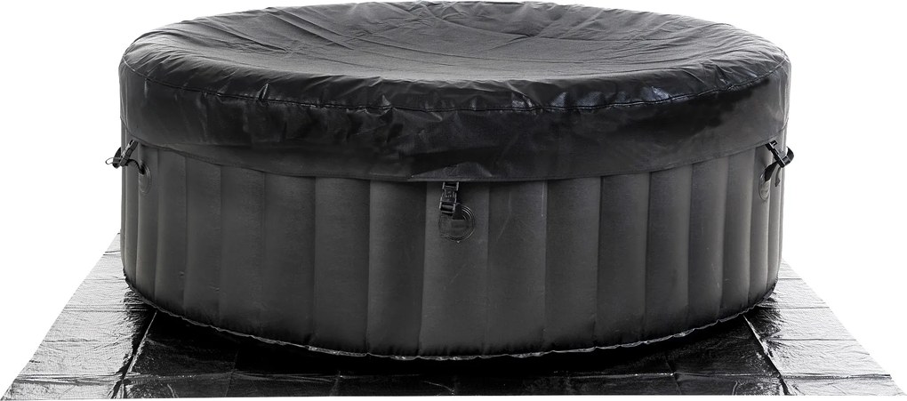 Spa insuflável portátil para 4 Pessoas com bolhas, banheira de hidromassagem, jacuzzi, preto e branco