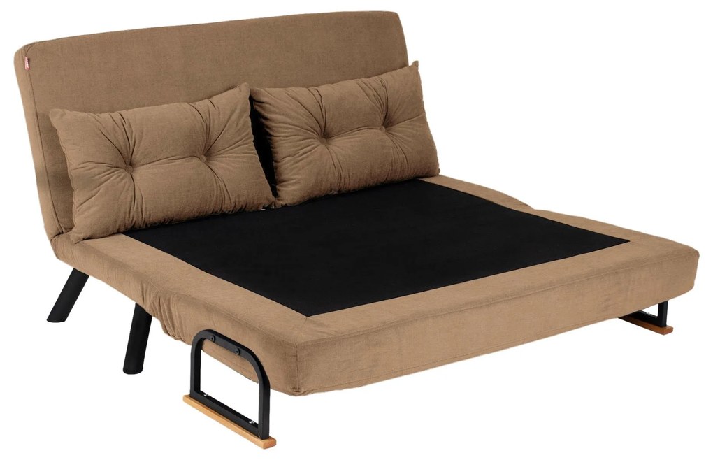 Sofá-Cama de 2 Lugares Sando – Castanho Claro – 175 cm x 133 cm