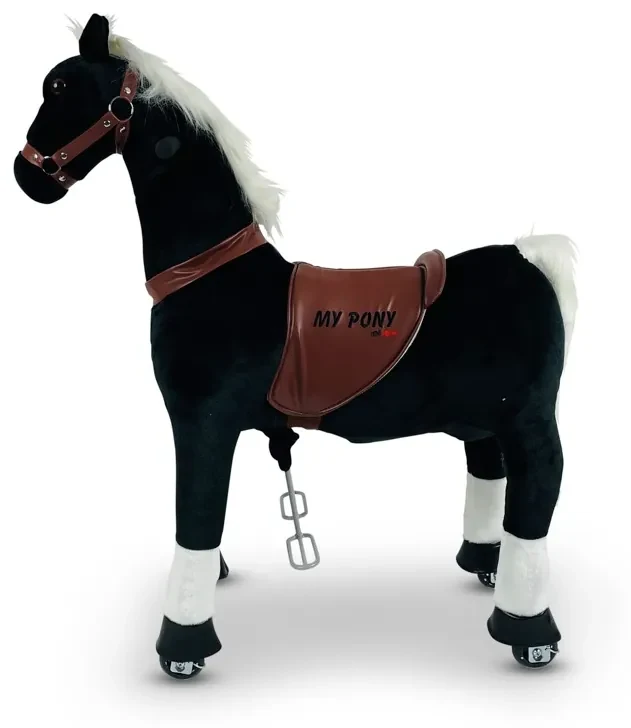 HOMCOM Cavalo de Brinquedo para Crianças acima de 3 Anos com Sons Realistas  85x28x60 cm Marrom