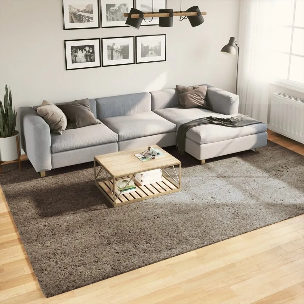vidaXL Tapete de pelo alto aspeto brilhante ISTAN 240x340 cm cinzento