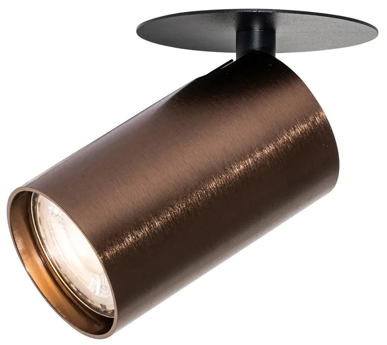 Conjunto de 6 focos embutidos modernos bronze escuro GU10 50mm - Chels Moderno