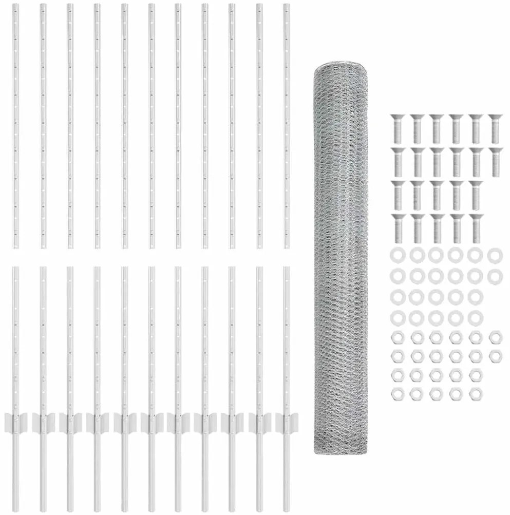 Conjunto de Cerca Conjunto de 2 Aço Galvanizado Padrão Durável