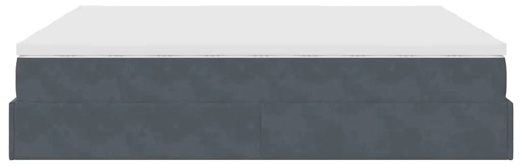 Estrutura cama otomana colchões 160x200 cm cinzento escuro