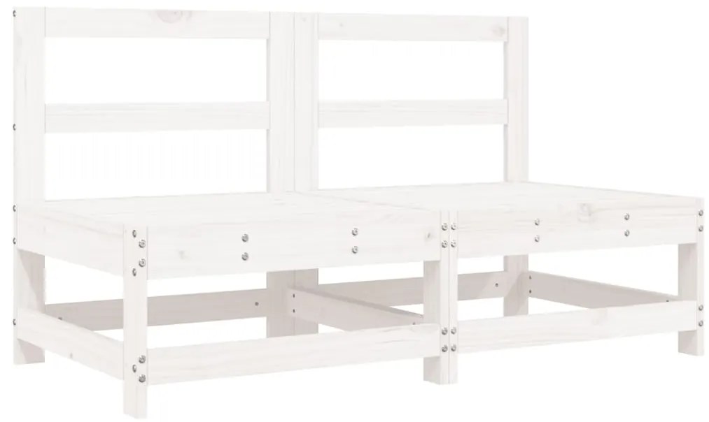 6 pcs conjunto lounge de jardim pinho maciço branco