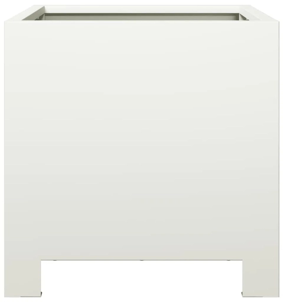 Vaso/floreira de jardim 2 pcs 30x30x30 cm aço branco