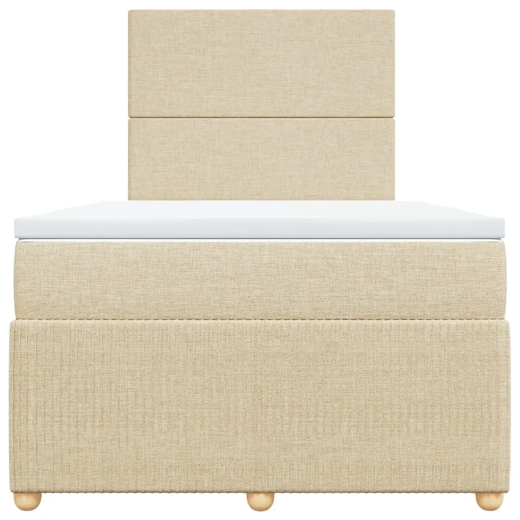 Cama boxspring com colchão 120x190 cm tecido cor creme