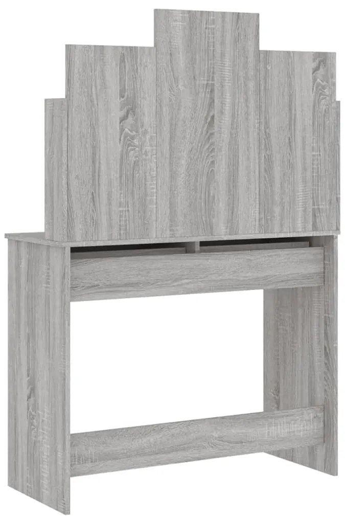 Toucador com espelho 96x39x142 cm cor cinzento sonoma