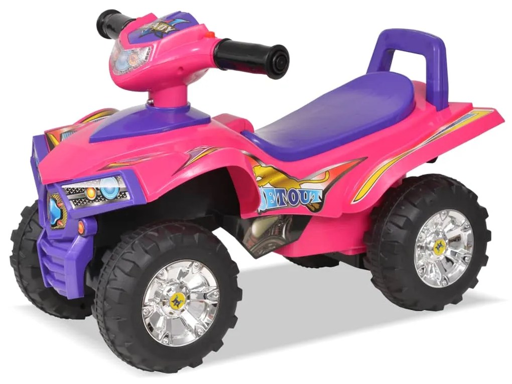 Moto4 para crianças com som e luz rosa e roxo