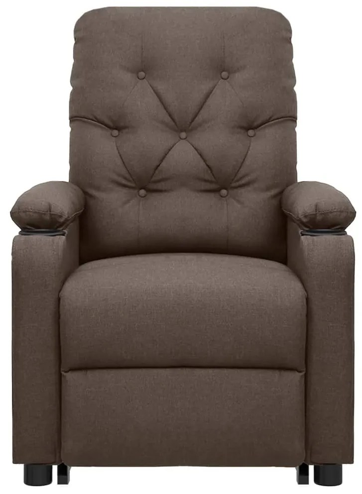 Poltrona elevatória de massagens tecido castanho