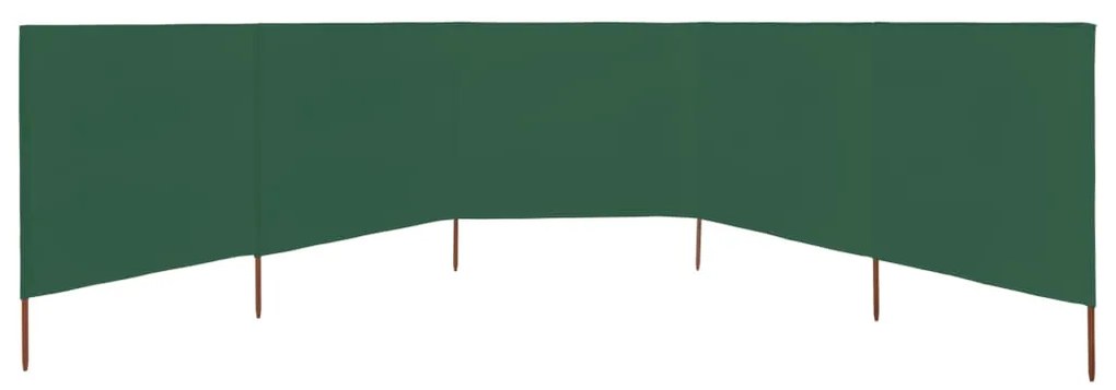 Para-vento com 5 painéis em tecido 600x160 cm verde