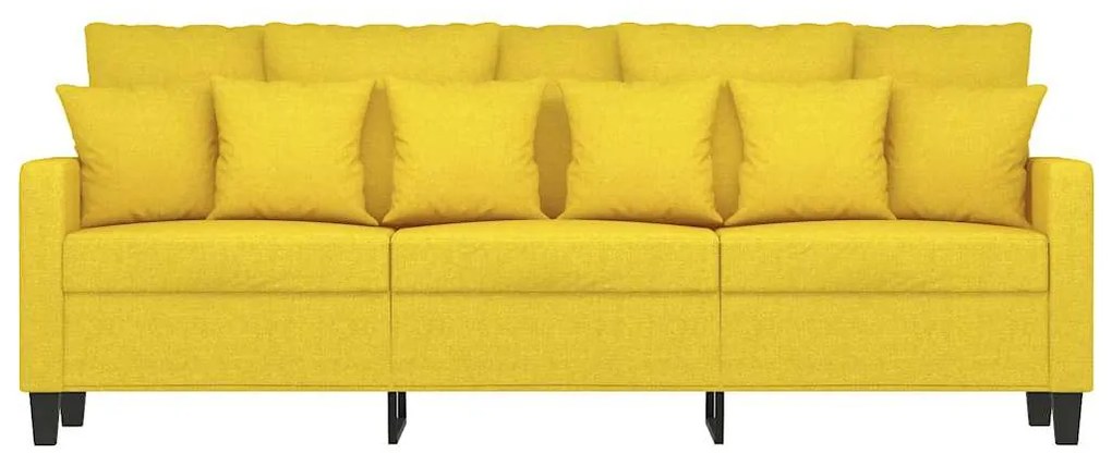 Sofá de 3 lugares 180 cm tecido amarelo-claro