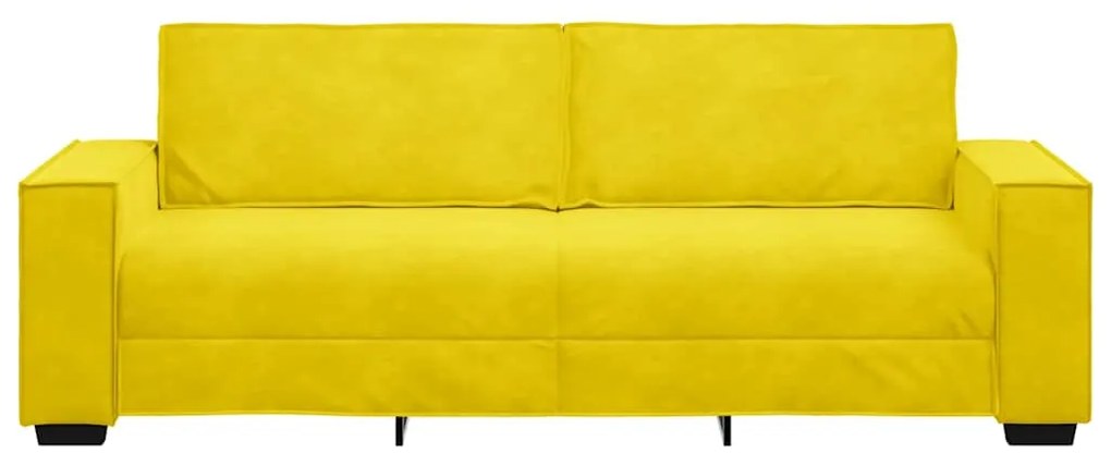 Sofá de 3 lugares 180 cm veludo amarelo