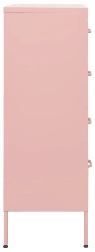 Cómoda/aparador com gavetas aço 80x35x101,5 cm rosa