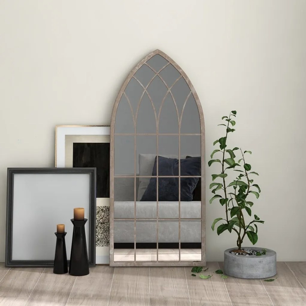 vidaXL Espelho em ferro p/ uso no interior 100x45 cm cor areia