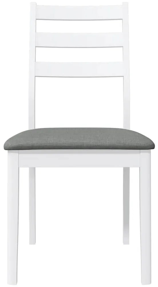 Cadeiras de jantar com almofadões 2 pcs madeira maciça branco
