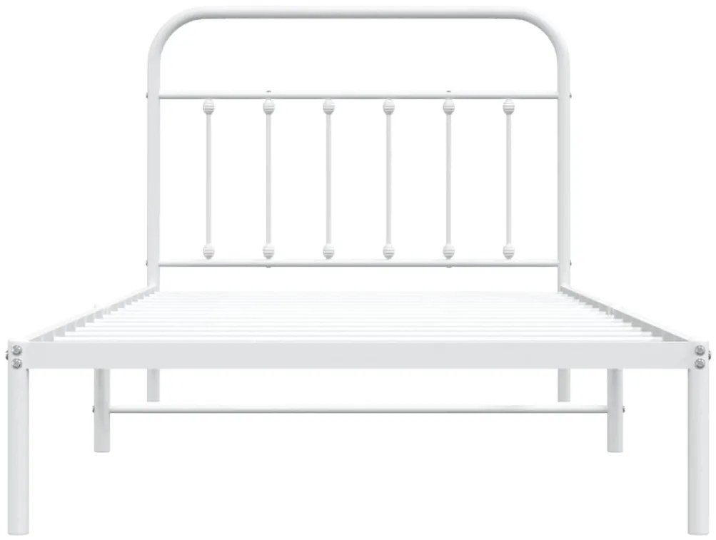 Estrutura de cama em metal com cabeceira 107x203 cm branco