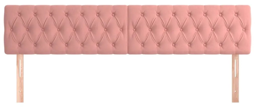 Cabeceira de cama 2 pcs veludo 90x7x78/88 cm rosa