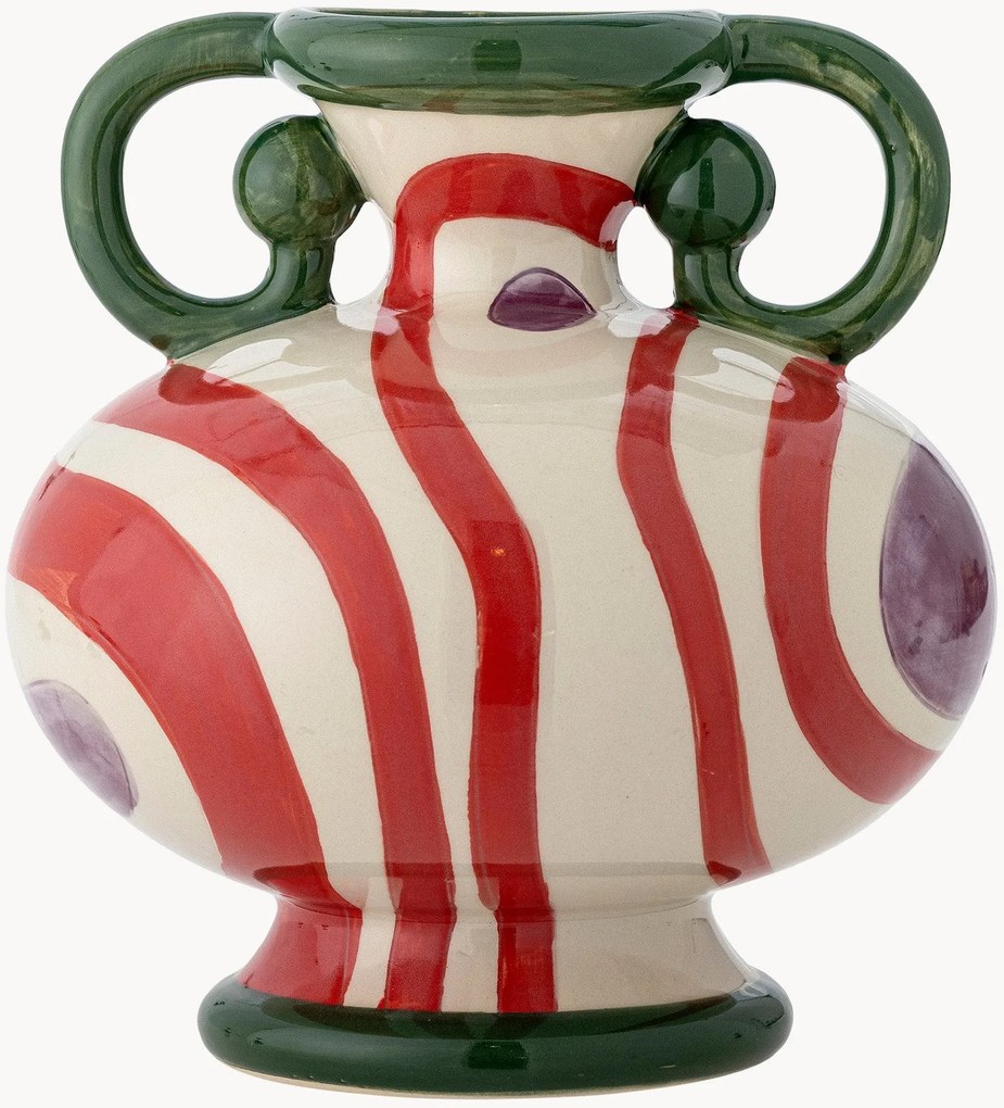 Jarra decorativa em grés pintada à mão Betiva, Alt 26 cm
