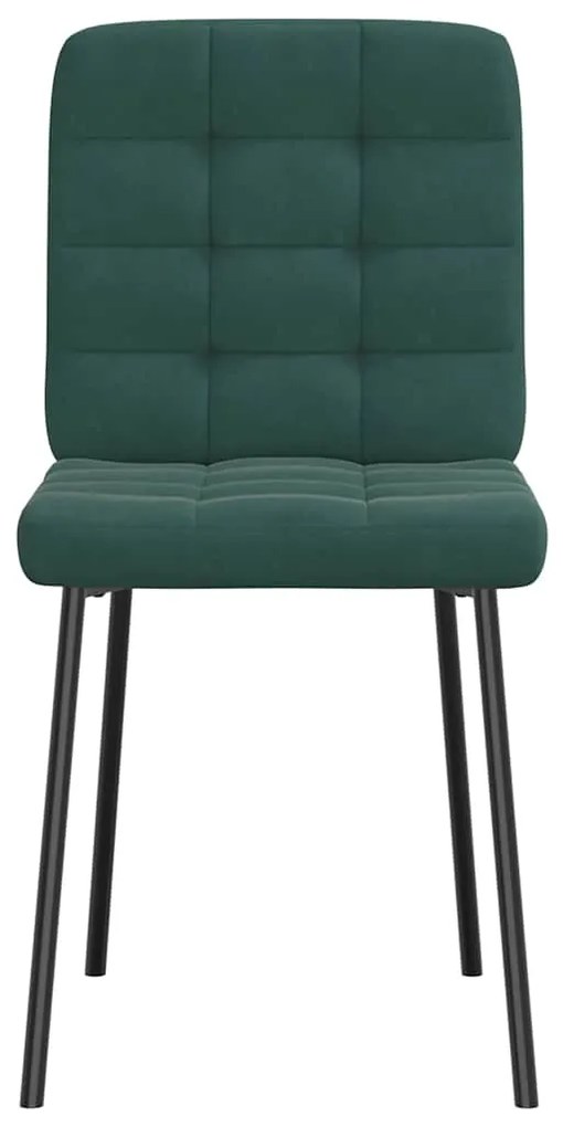 Cadeiras de jantar 6 pcs veludo verde-escuro