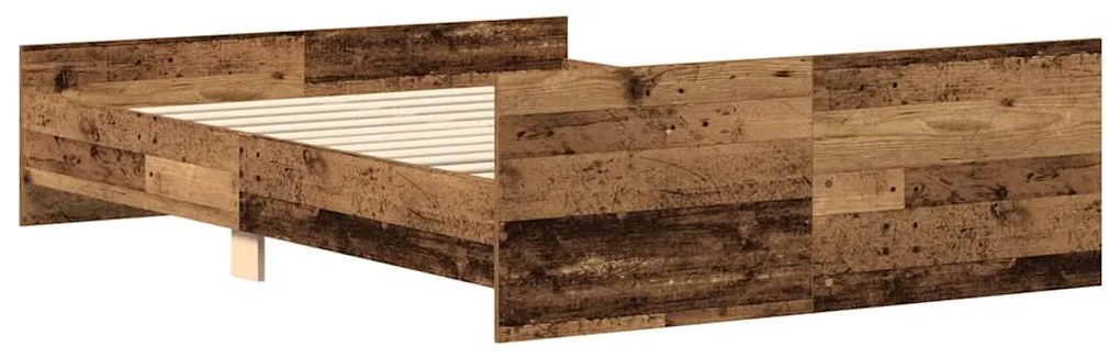 Estrutura de cama sem colchão 140x190 cm madeira velha