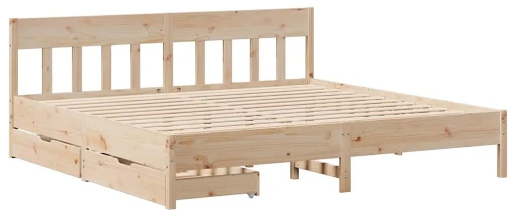 Cama sem colchão 200x200 cm madeira de pinho maciça