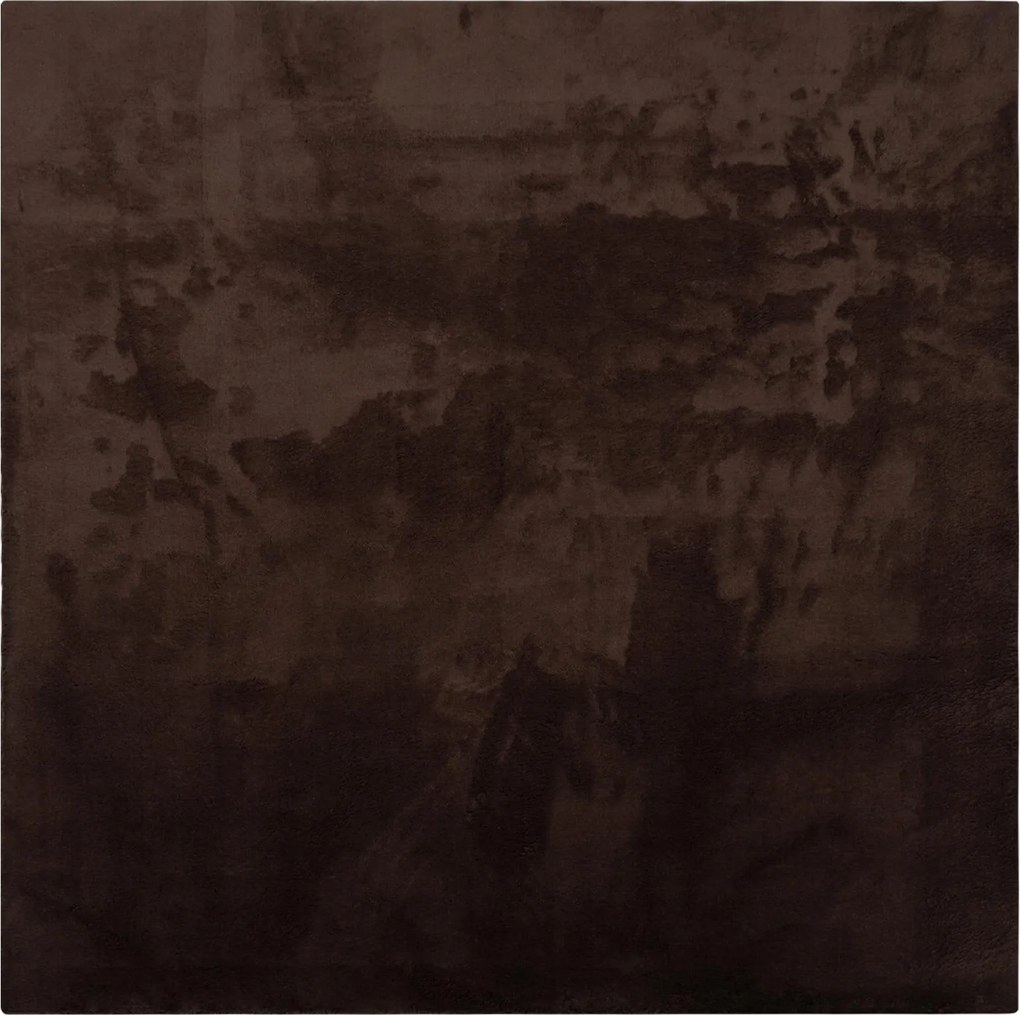 vidaXL Tapetes de área Quadrado HUARTE Castanho 240 x 240 cm Poliéster