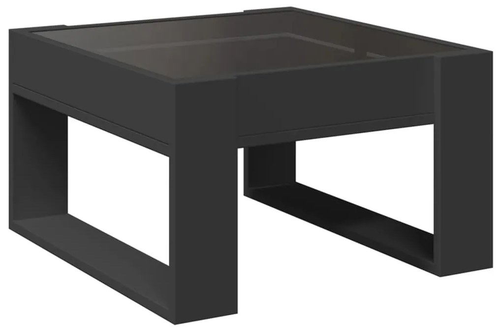 Mesa de centro luzes LED Infinity 50x53x30 cm preto