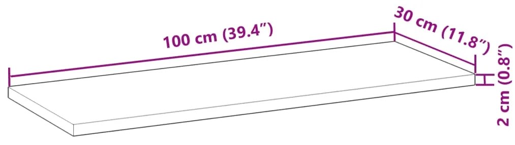 Prateleira flutuante 4pcs 100x30x2cm acácia maciça não tratada