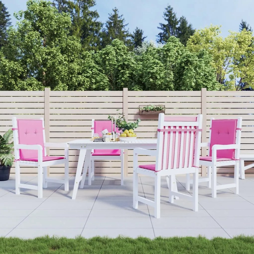 vidaXL Almofadões p/ cadeira de encosto baixo 4 pcs tecido rosa