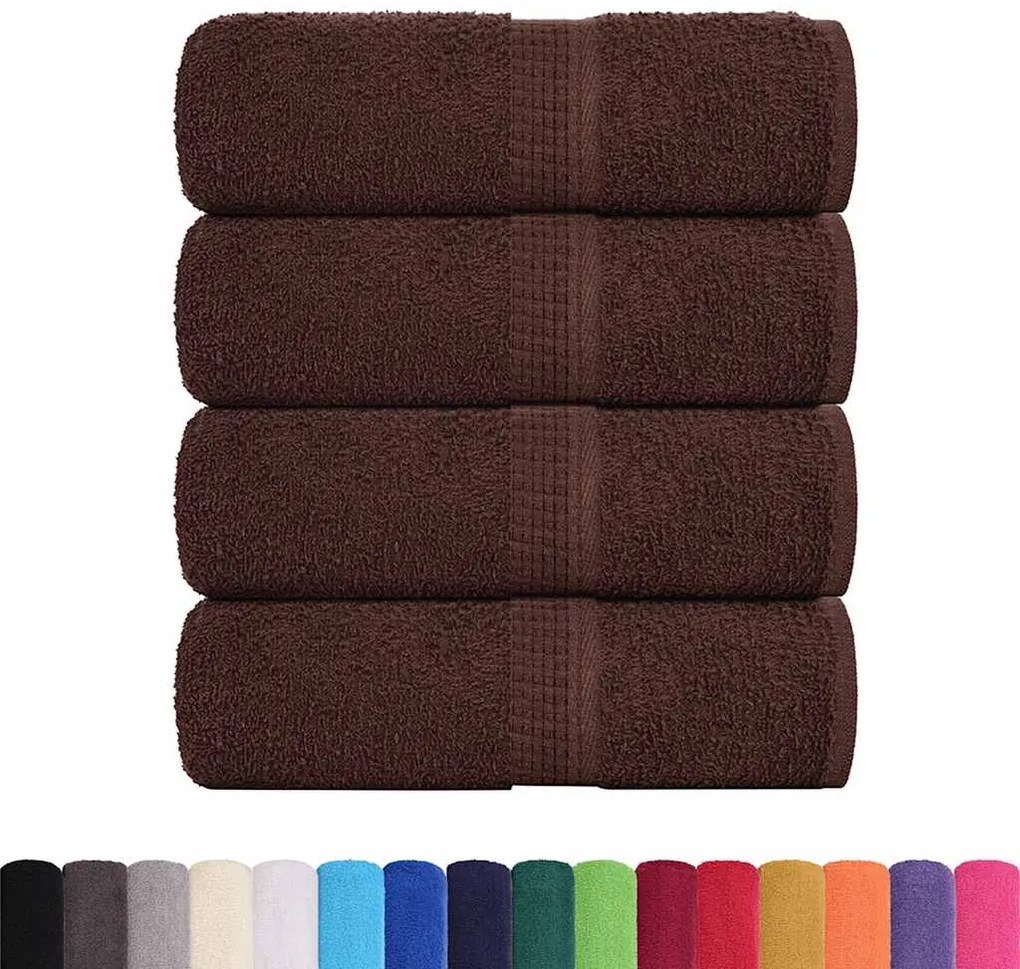 Toalhas de mãos 4 pcs 30x30 cm 360 gsm 100% algodão castanho
