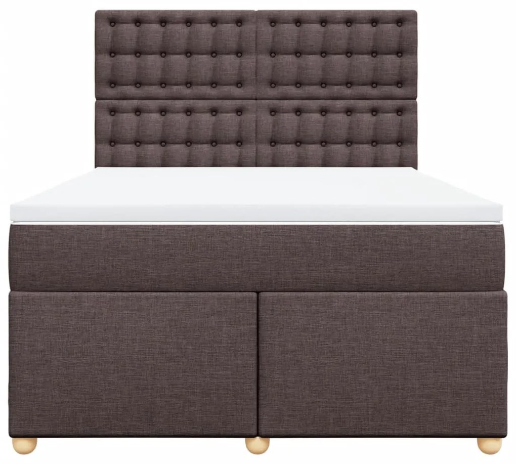Cama com molas/colchão 140x200 cm tecido castanho-escuro