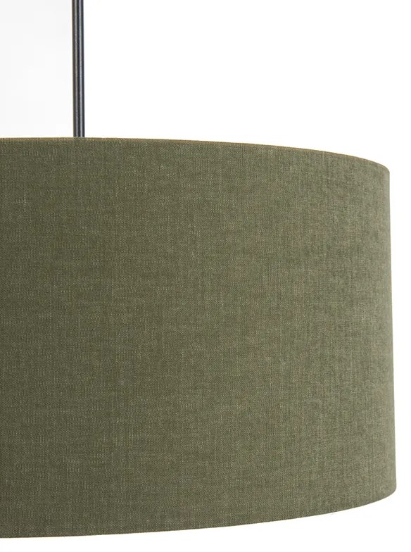 Candeeiro de suspensão preto com cúpula verde 50 cm - Combi 1 Moderno