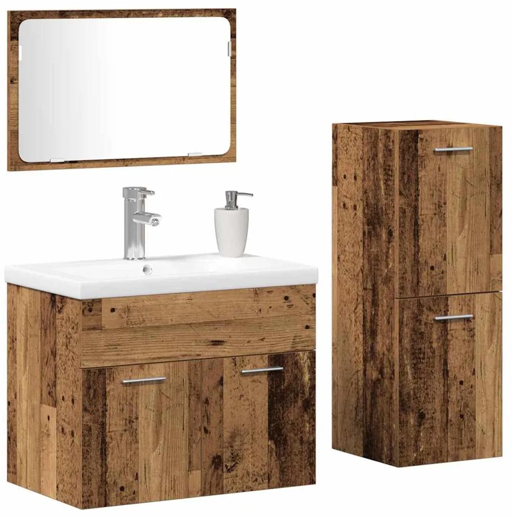 Conjuntos Outros 3 pcs Madeira Antiga 30 x 30 x 80 cm