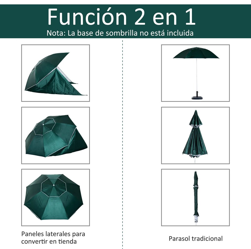 Guarda-sol com Painéis Laterais Tipo de loja - Parasol para Proteção UV Φ210x222cm