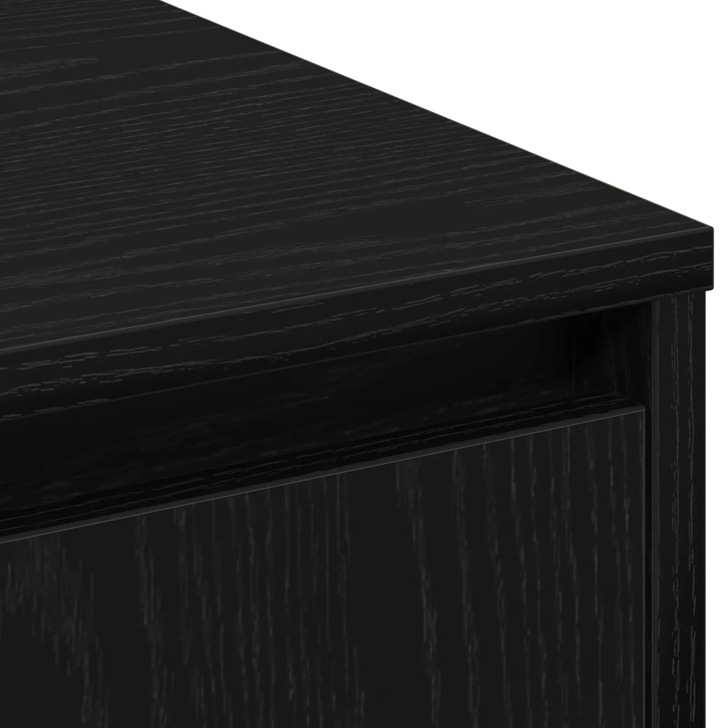 Aparador vidaXL com LED em Carvalho Preto 71x34,5x75 cm em Madeira Eng