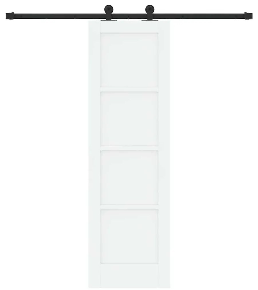 Porta Deslizante com Conjunto de Ferragens Branca 61x198,5 cm Madeira