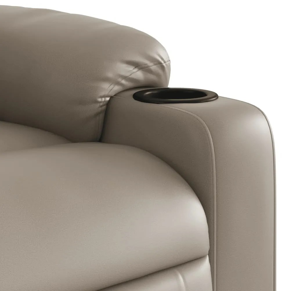 Poltrona massagens reclinável elétrica couro artif. cappuccino