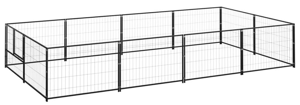 vidaXL Canil para cães 8 m² aço preto