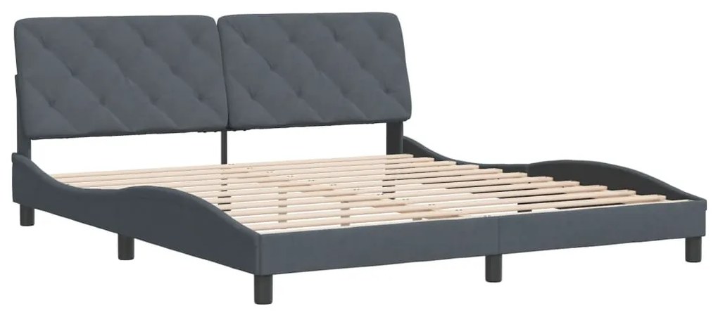 Estrutura de cama sem colchão 180x200 cm veludo cinzento-escuro