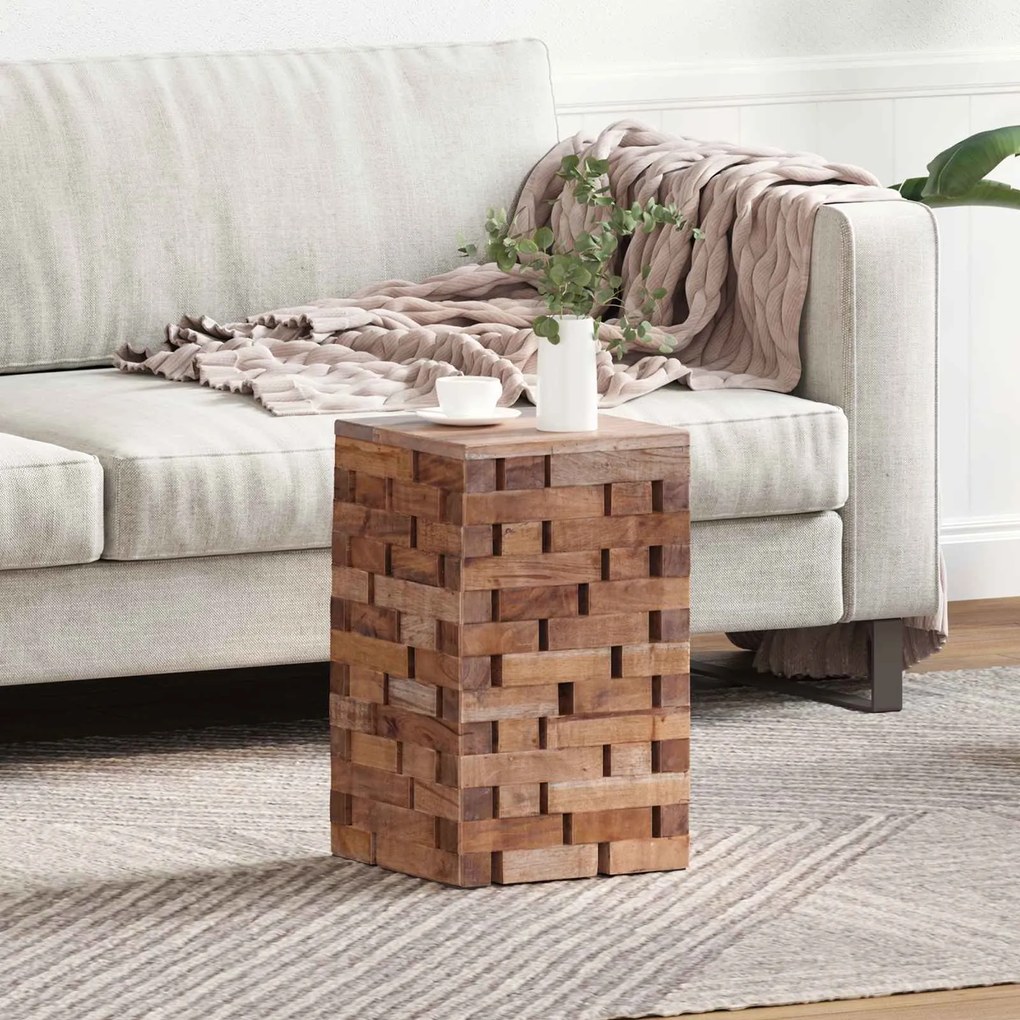 vidaXL Banqueta Natural 29 x 29 x 48 cm Madeira recuperada maciça