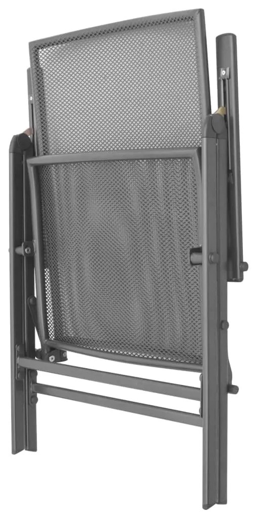Cadeiras de jardim empilháveis 2 pcs aço cinzento