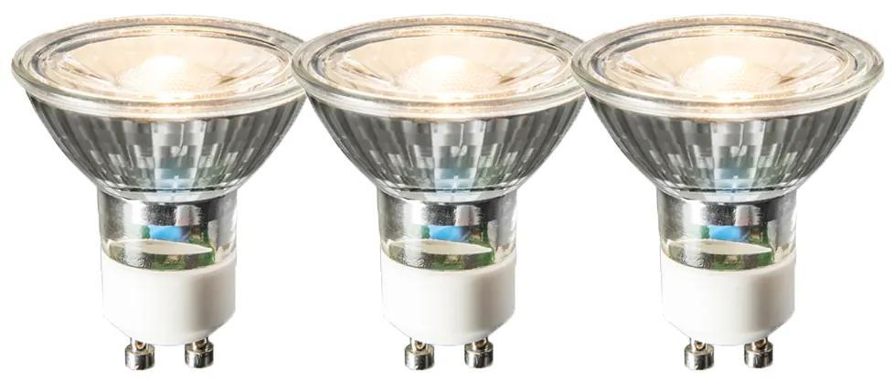 Conjunto de 3 lâmpadas LED GU10 6W 450 lúmen 2700K regulável