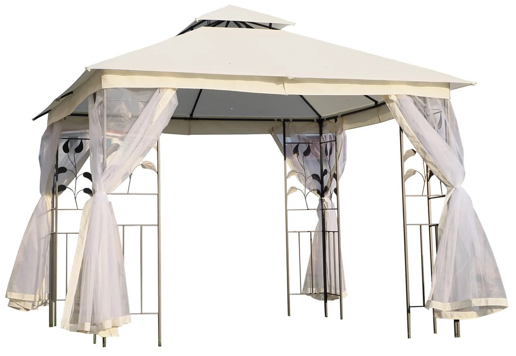 Grandes tendas ao ar livre com rede mosquiteira Gazebo elegante para jardim 3x3m