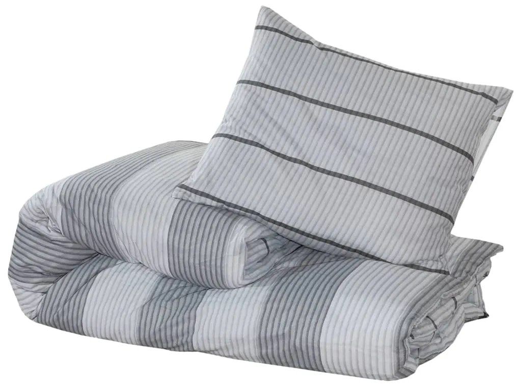 Conjunto de capa de edredão 200x200 cm algodão cinza