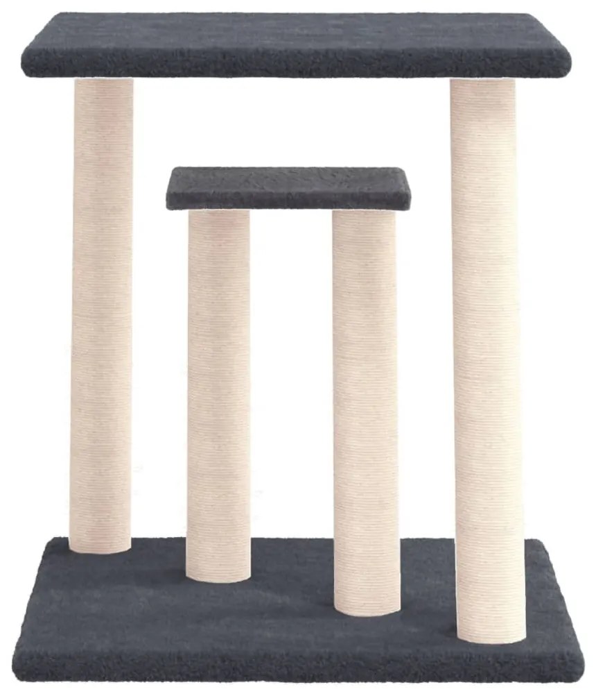 Postes arranhadores p/ gatos com plataformas 50 cm cinza-escuro