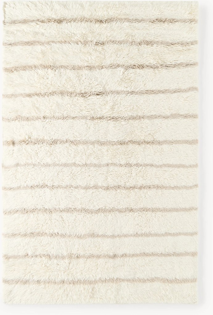 Tapete em lã artesanal de pelo comprido Chaz