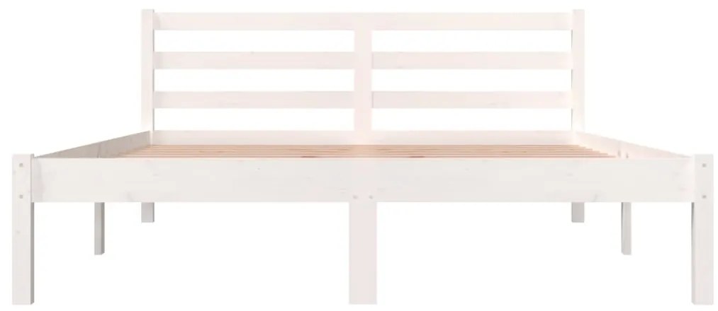 Estrutura de cama pequena casal 120x190 cm pinho maciço branco