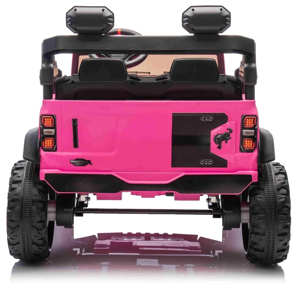 Carro elétrico para crianças 24V 2 lugares Ford Bronco XXL com tração traseira, licenciado Rodas Plástico Rosa