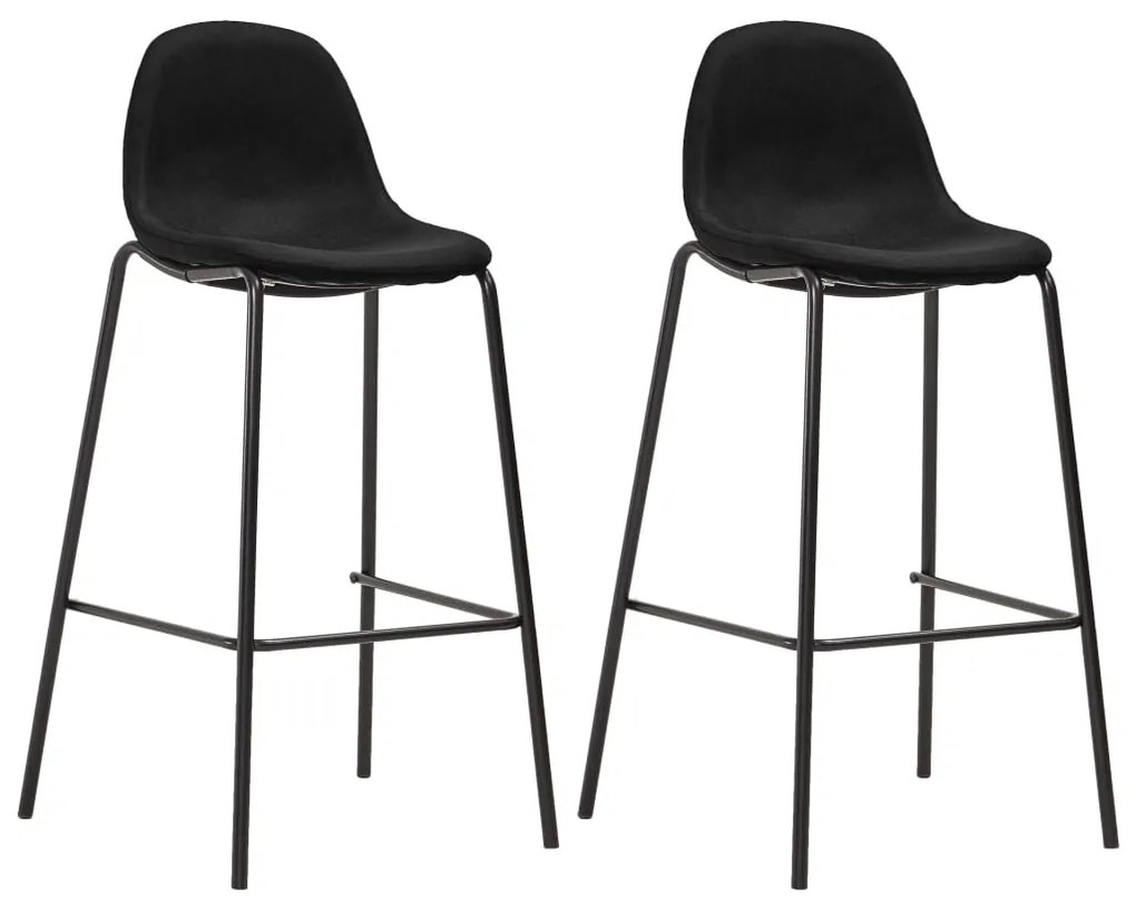 281535 vidaXL Cadeiras de bar 2 pcs tecido preto
