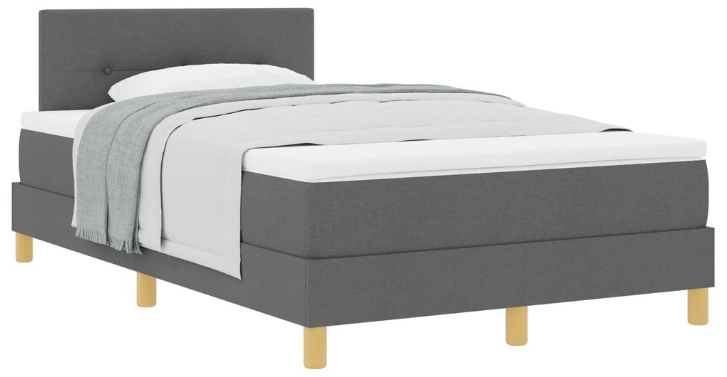 Cama Box com Colchão Cinza Escuro 120x190 cm Tecido